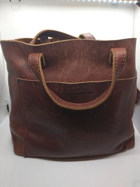 Portland Leather Crossbody Tote Brown Pebbled Women's Purse Good Condition Bag